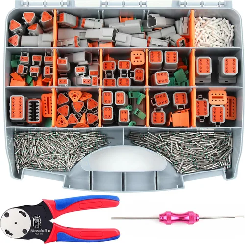 Vista 15 de Newdeli Deutsch - Kit de conectores de 12 pines, impermeable, conector eléctrico de 16 AWG macho y hembra, conectores de cable automotriz