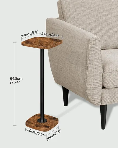 Vista 3 de CHOEZON Mesa pequeña para bebidas, mesa auxiliar cuadrada para espacios pequeños, mesa de Martini con pedestal, para sala de estar, dormitorio