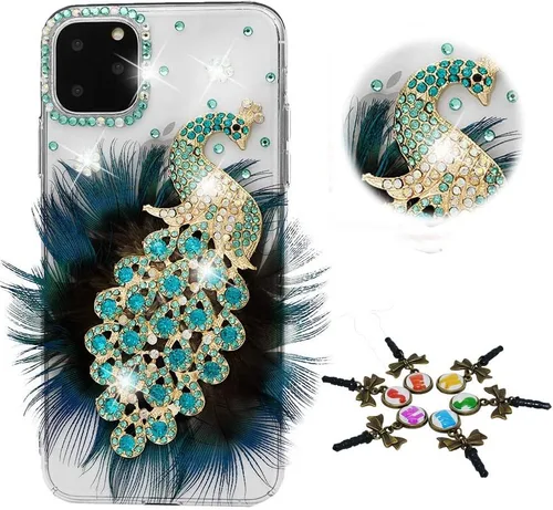 Vista 11 de Sparkle - Funda para teléfono compatible con Samsung Galaxy Z Flip 2 5G, elegante, hecha a mano en 3D, con diseño de diamantes de imitación