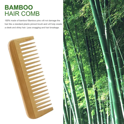 Vista 6 de MRD Cepillo y peine de bambú para el cabello, para hombres y mujeres, masaje cuero cabelludo grueso, fino, rizado, seco para mujeres y hombres