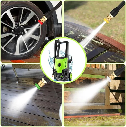 Vista 3 de Lavadora a presión eléctrica 5000 PSI 4.0GPM Lavadora eléctrica portátil con 4 boquillas de control de calidad, cañón de espuma de 16.9 fl oz
