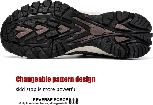 Vista 4 de ulogu Zapatos de senderismo impermeables para hombre, cómodos, ligeros, para todo el día, para caminar