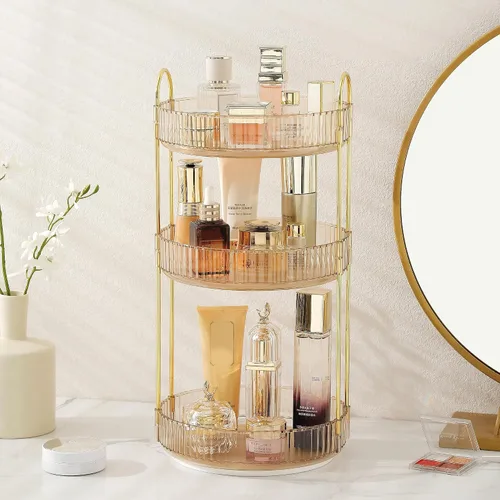 Vista 27 de Aveniee Organizador de maquillaje giratorio de 360 grados para tocador, organizadores de baño mejorados para perfume y cuidado de la piel