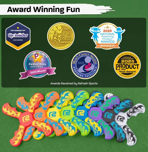 Vista 7 de Divertido boomerang para niños, suave y fácil de usar, juguetes al aire libre para niños o adultos, el mejor regalo para niños y niñas de 6, 7, 8