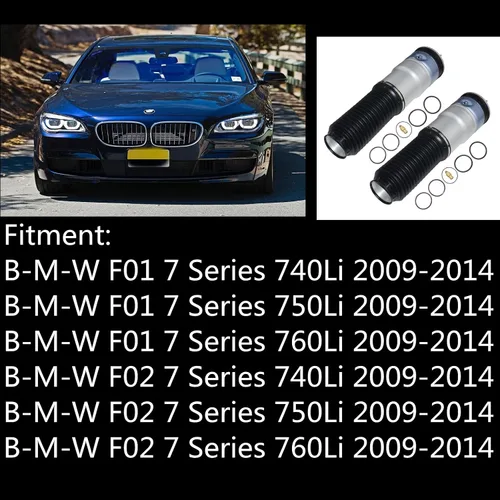 Vista 3 de Par de suspensión neumática trasera 37126794139 37126794140 Reemplazo para BMW 2009-2014 F01 F02 7 Series 740Li, 750Li, 760Li
