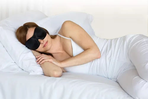 Vista 3 de Bucky 40 Blinks Máscara de Ojos Sin Presión para Viajes y Sueño, Blue Atlas, Talla Única