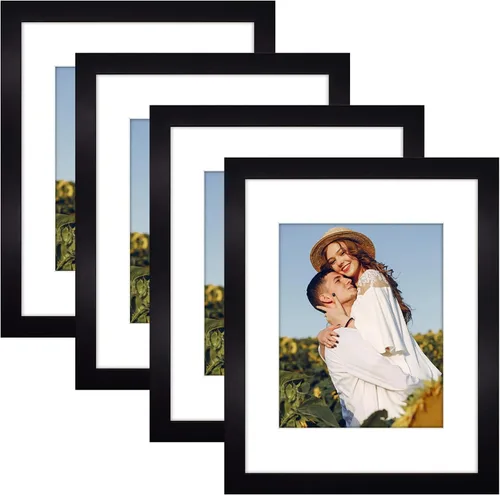 Vista 12 de Golden State Art, Juego de 2 marcos de madera blanca de 11 x 14 pulgadas con paspartú de cristal real para fotos de 8 x 10 pulgadas