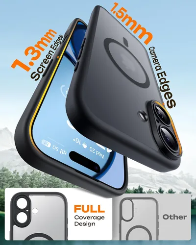 Vista 254 de TOCOL Funda para iPhone 11, compatible con Magsafe, protección completa de cámara, imanes integrados, protección contra caídas, funda translúcida