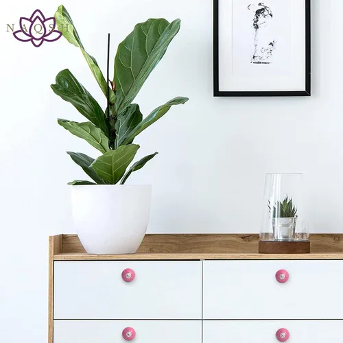 Vista 9 de NAQSH Pomos de cerámica para armarios y cajones de cocina, pomos pintados a mano para puertas y cajones de armario (Corazón Rosa, 6)