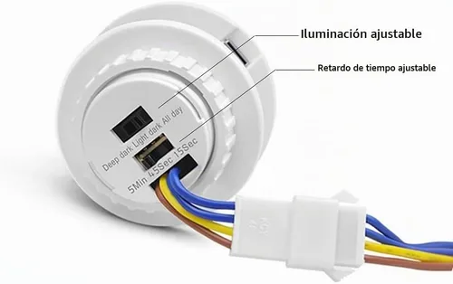 Vista 3 de Mini Interruptor de Luz con Sensor de Movimiento 110-220V Sensor PIR Detección Inteligente Retardo de Tiempo Ajustable Detector de Inducción