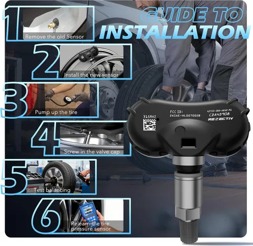 Vista 9 de RENECTIV Sensor TPMS, sistema de monitoreo de presión de neumáticos de 315 Mhz, juego de 1