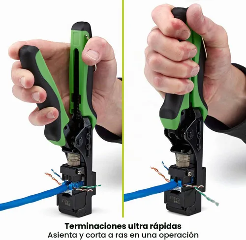 Vista 4 de TRUE CABLE Herramienta de Terminación de Jack Keystone RJ45 de 90 Grados, Conexión de Cable Ethernet UTP Cat5e/Cat6/Cat6A de EZ Terminación Punch