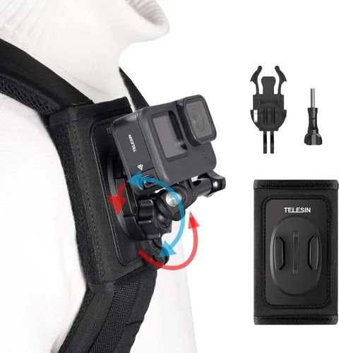 Vista 8 de TELESIN, broche universal portable multifunción con hebilla de rápida liberación, 360 grados, para mochila, sombrero