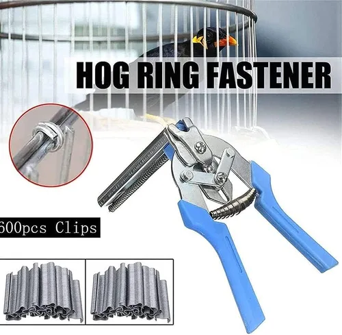 Vista 2 de Alicates universales tipo M para anillos de uñas con 600 unidades, anillos de cerdo, clips M, alicates de anillo de cerdo, alicates de sujeción