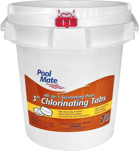 Vista 13 de Pool Mate Piscina todo en 1 de 4 libras con pestañas de cloro de 3 pulgadas, tabletas de cloro de 3 pulgadas, desinfectante, clarificador, inhibidor