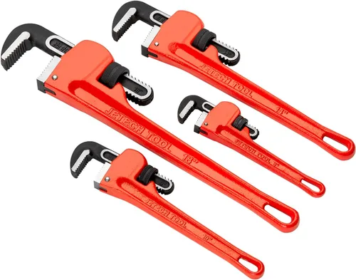 Vista 9 de Jetech Llave de tubo recta resistente de 8 pulgadas, llave de plomero de aluminio ajustable con mandíbula de gancho flotante y mango de vigas en I