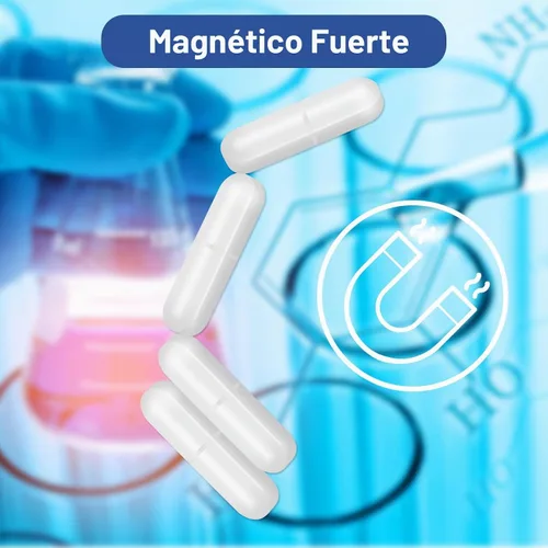 Vista 4 de Barra de agitación magnética 8 piezas - 8 barras de agitación de laboratorio recubiertas de PTFE de 30 mm para placa de agitación