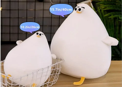 Vista 4 de NatureMan Lindos juguetes de peluche de pollo gordo de gaviota, divertida almohada de pollo de dibujos animados, regalo creativo para niños y niñas
