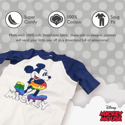 Vista 3 de Disney Mickey Mouse Toys Story - Conjunto de pijama de algodón ajustada de 2 piezas para niños Fam_love Mickey
