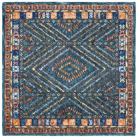 Vista 7 de SAFAVIEH Aspen Collection - Alfombra decorativa de 2 x 3 pies, color óxido y verde, lana bohemia hecha a mano, ideal para zonas de alto tráfico