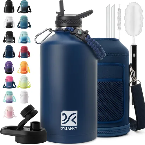 Vista 73 de DYSANKY Botella de agua aislada de 32 onzas, metal al vacío de acero inoxidable grueso, jarra de agua deportiva portátil para gimnasio y senderismo