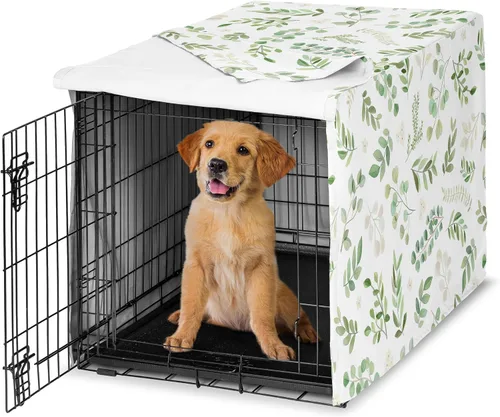 Vista 33 de Sweet Jojo Designs Funda para Jaula de Perro Mediano de 36 Pulgadas (Floral Bohemio) para Jaulas de Mascotas para Niñas, Fundas para Perreras Óxido