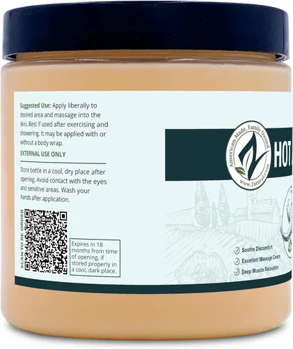 Vista 3 de Zatural Crema caliente relajante para frotar muscular, gel para sudar, crema para apretar la piel, loción para entrenamiento, masaje