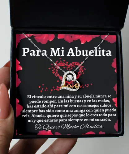 Vista 5 de Para mi abuelita cadena para el amor de mi vida, regalo de abuela, collar personalizado