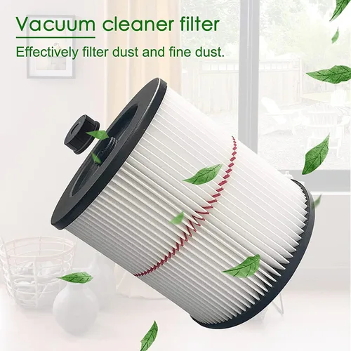 Vista 4 de Filtro de repuesto para Shop Vac Craftsman 9-17816 Filtro de aire húmedo y seco para aspiradora de 5, 6, 8, 12 y galones más grandes, paquete de 2