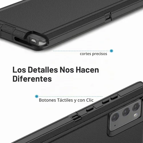 Vista 5 de Funda para Samsung Galaxy Note 20, resistente protección contra caídas, cuerpo completo, a prueba de golpes y polvo [3 en 1], grado militar