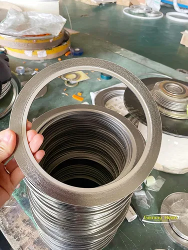 Vista 8 de Junta espiral para heridas con anillo interior SUS304, relleno de grafito, 5 piezas 1-1/2 pulgadas DN40