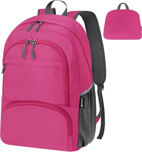 Vista 11 de Holyluck - Mochila ligera de 20 L, plegable, para senderismo, mochila de viaje plegable para hombres y mujeres, pequeña bolsa de hombro plegable