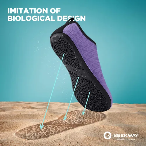 Vista 3 de Seekway - Zapatos de agua para hombres o mujeres adultos, tipo calcetín, de secado rápido, sensación de pie descalzo, ideales para la playa, nadar
