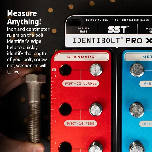 Vista 8 de SST - Identibolt Pro XL - Verificador de Roscas Preciso y Montaje en Pared - Tuercas y Pernos de Tamaño Grande - Roscas Imperiales SAE y Métricas