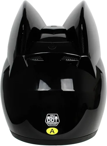 Vista 2 de Casco de motocicleta personalizado para adultos, para hombres y mujeres, con locomotora de gato fresco para motocicleta, con certificación Negro