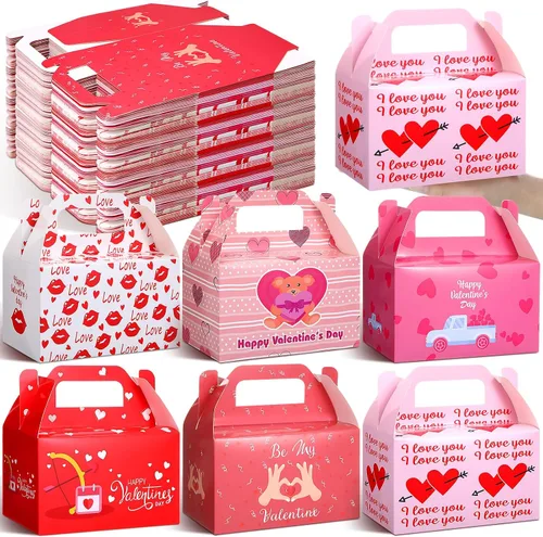 Vista 12 de Zhanmai Paquete de 36 Cajas de Golosinas para Fiesta de Cumpleaños de 6 Pulgadas, Cajas Gable de Favores de Fiesta Goodie Treats, Contenedor