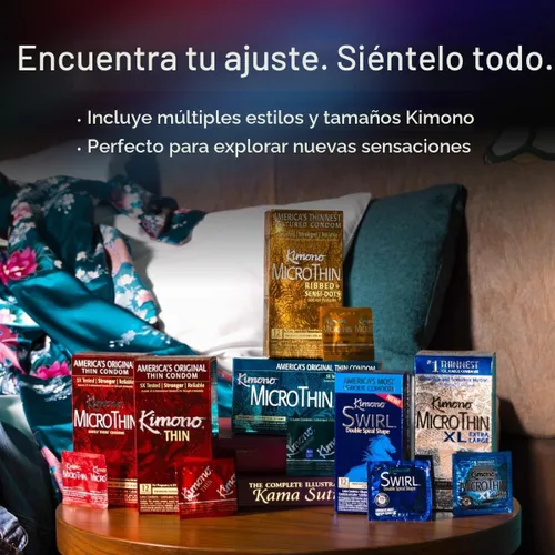 Vista 6 de Kimono MicroThin - Preservativos de látex transparente, paquete de 12