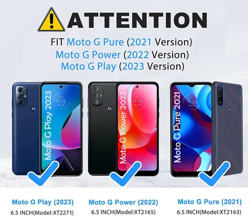 Vista 2 de Funda para Moto G Play 2023, Moto G Power 2022, funda Moto G Pure para teléfono: [a prueba de golpes] [a prueba de polvo] [antideslizante]