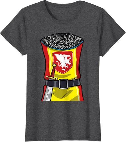 Vista 5 de Disfraz medieval de caballero de Halloween, camiseta para niños con espada de armadura, Negro, S