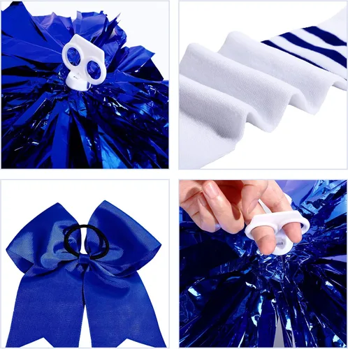 Vista 5 de 4 Pcs Girls Cheerleader Costume Outfit Set Fancy Dress for DIY Halloween Birthday Cosplay Party Gift