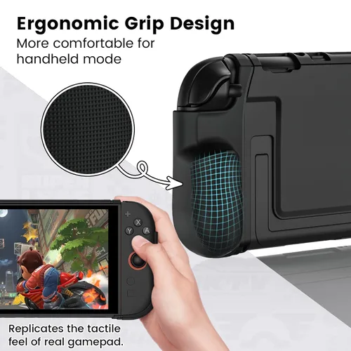 Vista 2 de BHGift for Switch 2 Grip Case (2025), Upgraded Slim Switch 2 Dockable Protective Case, Console Hard Cover Like a Real Gamepad for Handheld