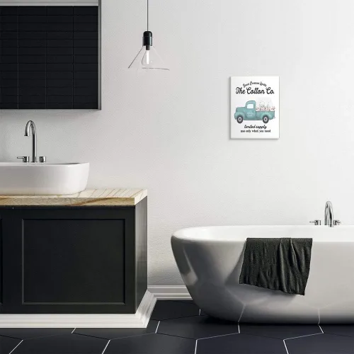 Vista 7 de Stupell Industries Papel higiénico familiar para baño, camión de algodón de alta calidad, diseñado por arte de pared con letras y forrado, 10 x 15