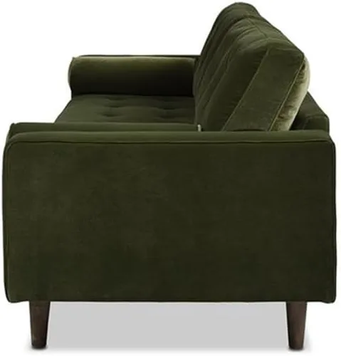 Vista 6 de Jennifer Taylor Home Nicholas - Sofá moderno de mediados de siglo de 83.5 pulgadas, terciopelo verde oliva