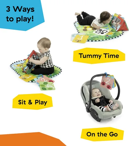 Vista 2 de Baby Einstein Discovery Garden - Alfombrilla y espejo para el tiempo boca abajo, de 0 a 6 meses, multisensorial