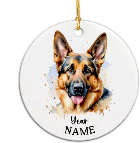 Vista 23 de Adorno de Navidad personalizado para perro Airedale, adorno de cerámica para hombres y mujeres, adornos de cerámica personalizados para perros