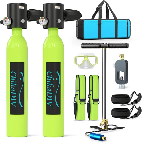 Vista 12 de Mini Scuba Tank,Portable Diving Tank,0.5l Lung Tank for Snorkeling Diving, Reusable Scuba Diving Kit Gear Underwater Breathing Training, Emergency