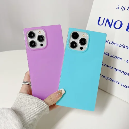 Vista 7 de Compatible con Neon Phone Rectangle iPhone 14 Funda para mujer, diseño de lujo de fluorescencia brillante, flexible, suave, delgada, de gel de goma