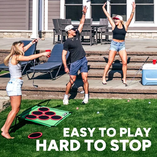Vista 9 de Juego de Golf Pong, Juego Jumbo para Patio Trasero, Juego de Golf de Astillado Portátil para Interior-Exterior, Regalo de Golf para Hombres, Mujeres
