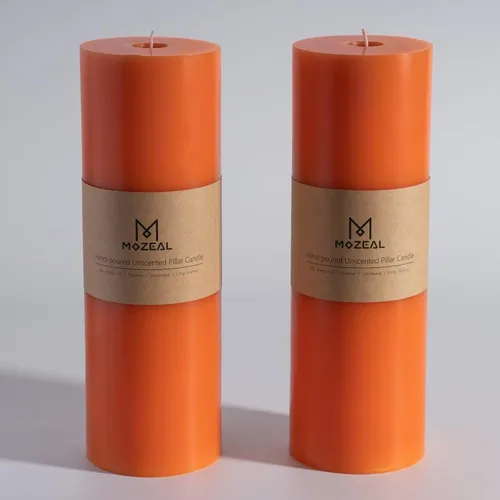 Vista 27 de MOZEAL Juego de 3 velas sin perfume vertidas a mano de 3 x 6 pulgadas, velas tipo pilar sin goteo, combustión de larga duración, aproximadamente 120