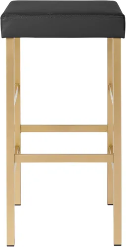 Vista 4 de OSP Home Furnishings Taburete sin respaldo con marco dorado, 30 pulgadas, negro